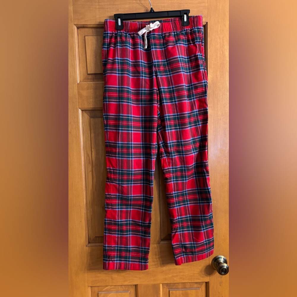 Men’s Vineyard Vines Flannel Plaid Pajama Bottoms - Red and Blue, Size S